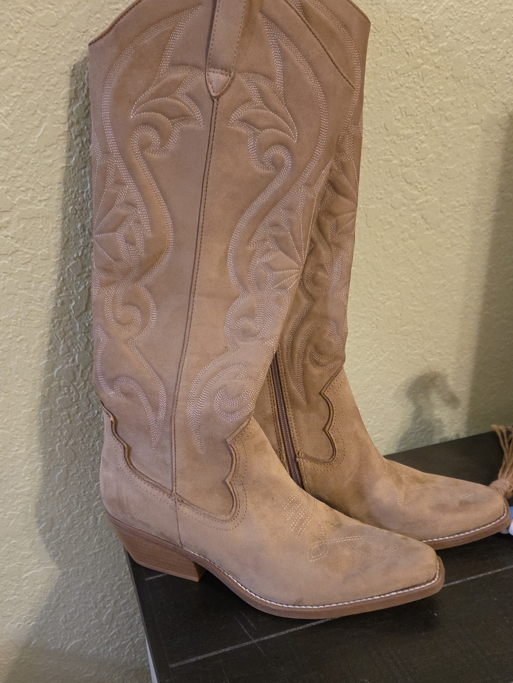Target Tan Suede Western Heeled Boots